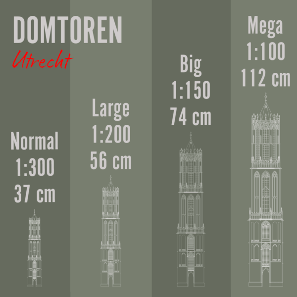 Domtoren - Utrecht 1:200 (56,2 cm hoog) ZWART - Afbeelding 7